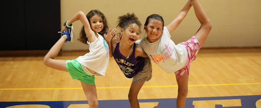 Girls at a cheerleading camp