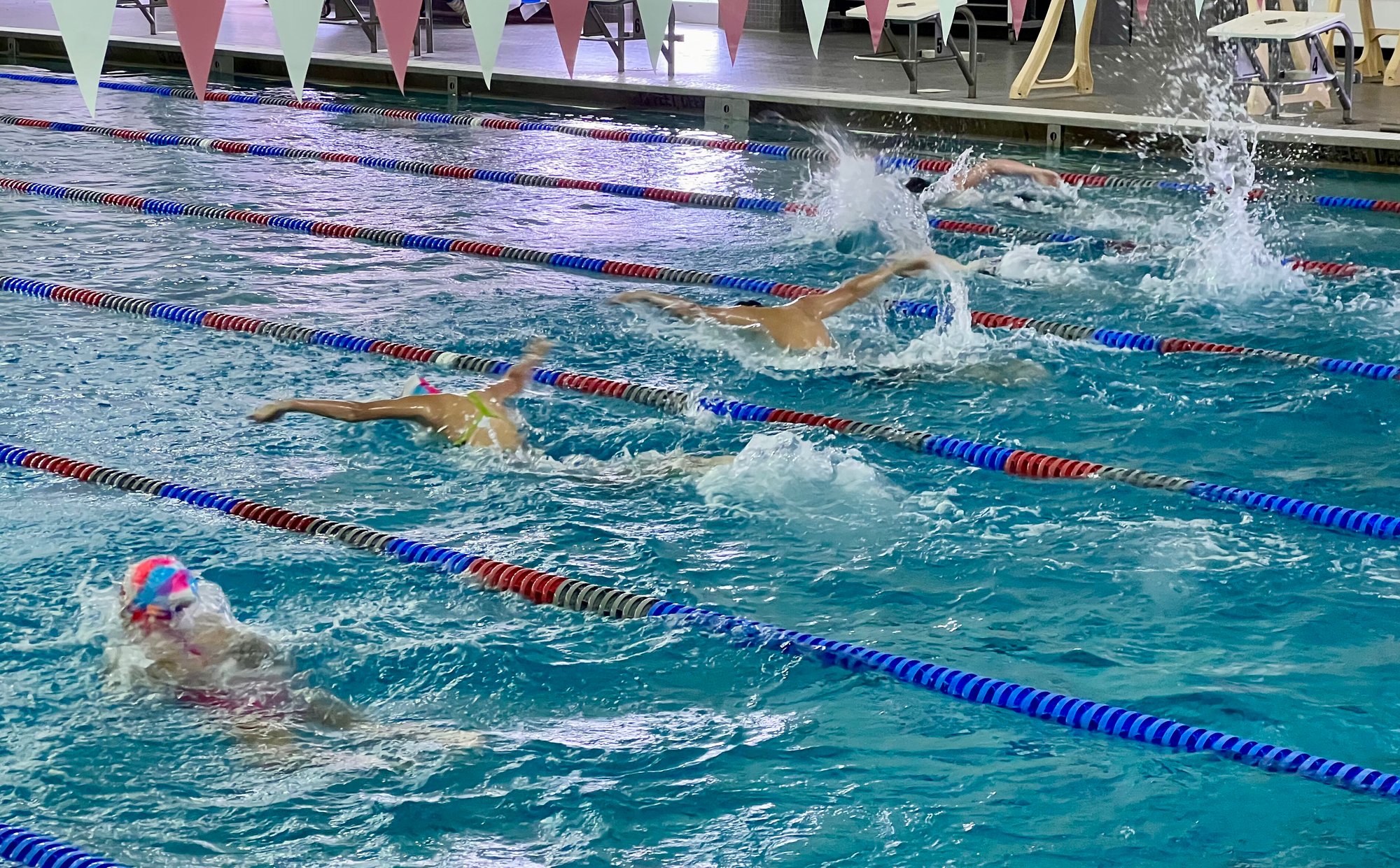 swim camp - group butterfly race
